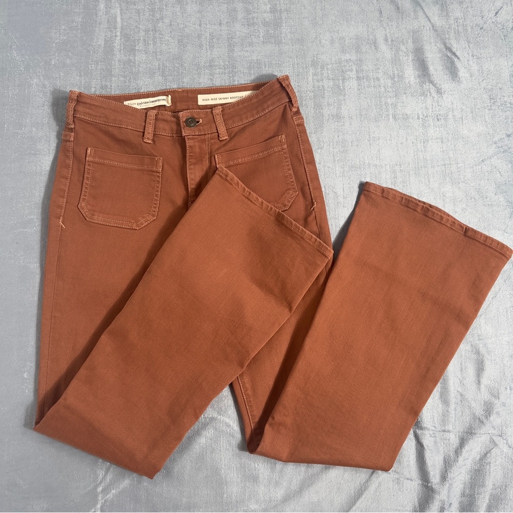 Pilcro Wide-Leg Jeans in Rust